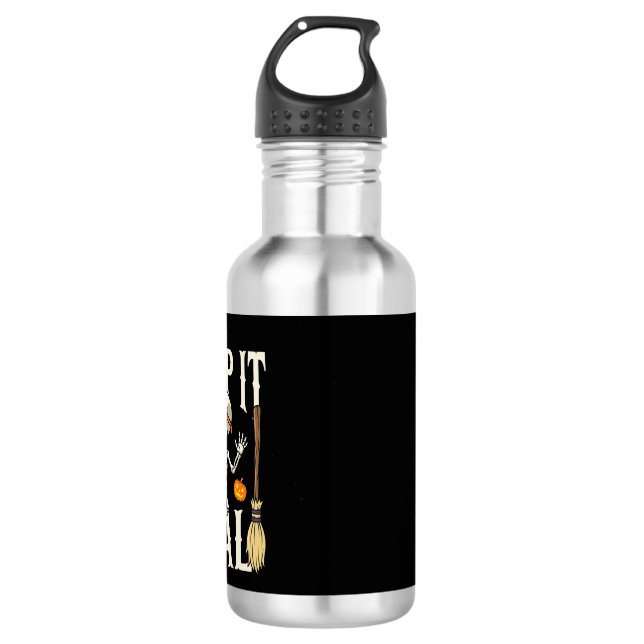 Funny Halloween Creep It Real Dancing Skeleton Des 532 Ml Water Bottle (Front)