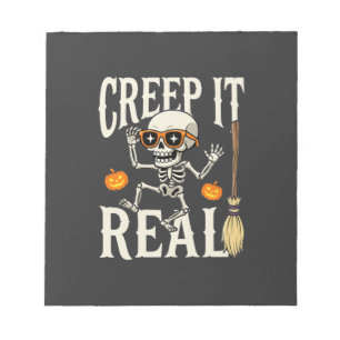 Funny Halloween Creep It Real Dancing Skeleton Des Notepad