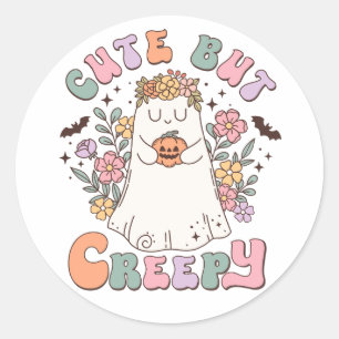 Funny Halloween Cute But Creepy Classic Round Sticker