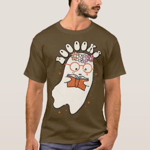 Funny Halloween Cute Ghost Book Reading Teacher St T-Shirt
