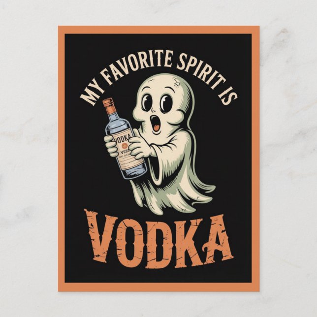 Funny Halloween Cute Ghost Booze Boos Postcard (Front)