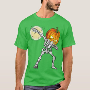 Funny Halloween Dabbing Skeleton Scary Pumpkin Jac T-Shirt