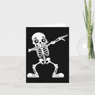 Funny Halloween Dabbing Skeleton Skull Men Boys Te Card
