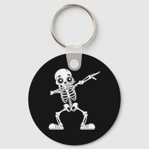 Funny Halloween Dabbing Skeleton Skull Men Boys Te Key Ring