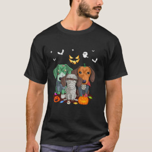 Funny Halloween Dachshund Halloweiner Dog Lover Mo T-Shirt