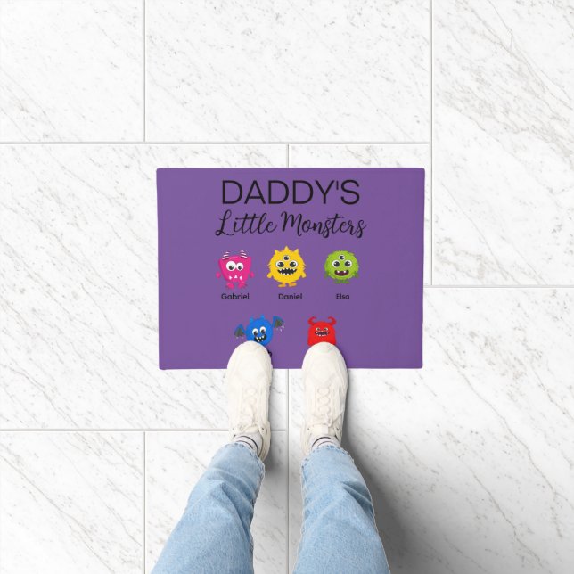 Funny Halloween Daddy's Little Monster  Doormat (Indoor)