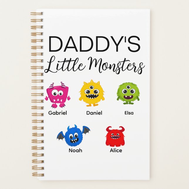 Funny Halloween Daddy's Little Monster  Planner (Front)