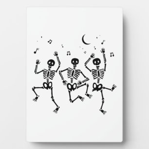 Funny Halloween Dancing Skeletons Happy Halloween Plaque