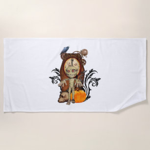Funny halloween design beach towel