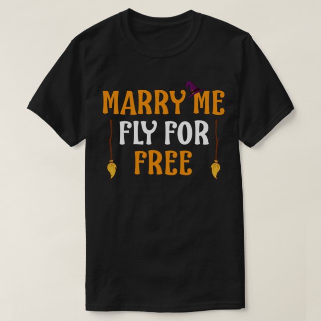 Funny Halloween Design for Flight Attendants Witch T-Shirt (Design Front)