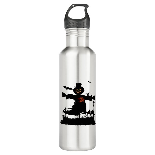 Funny halloween design with scarecrow 710 ml water bottle (Front)