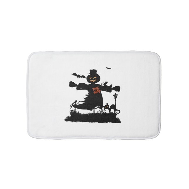 Funny halloween design with scarecrow bath mat (Front)