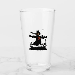 Funny halloween design with scarecrow glass