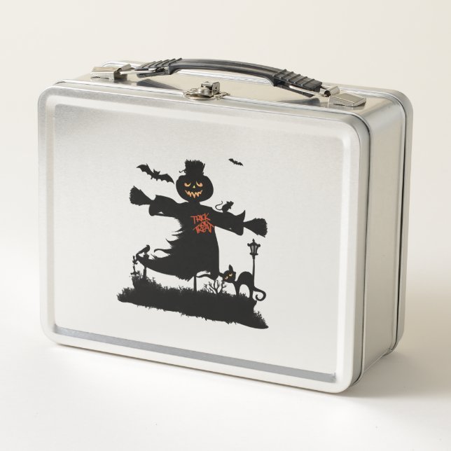 Funny halloween design with scarecrow metal lunch box (Front)