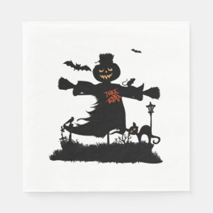 Funny halloween design with scarecrow napkin