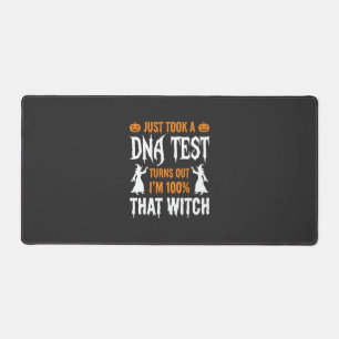 Funny Halloween DNA Test Witch Graphic Desk Mat