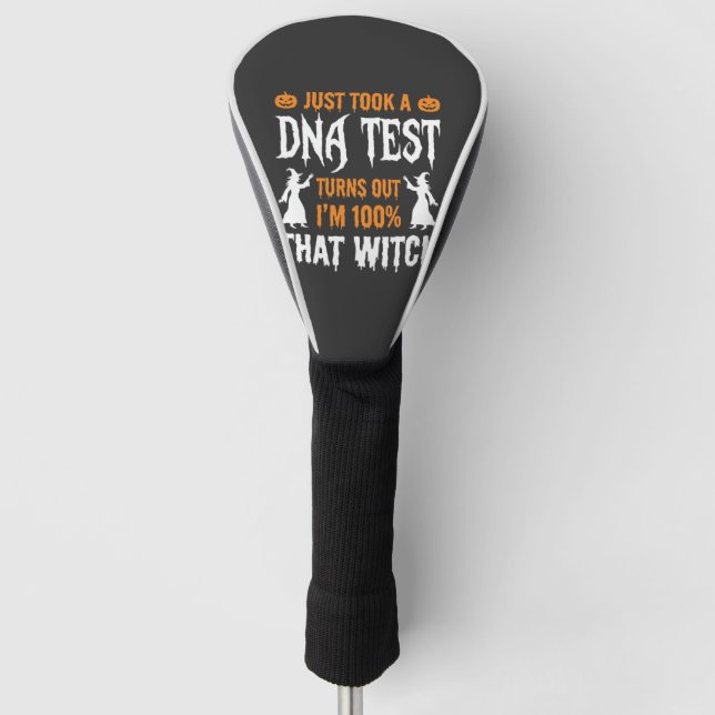 Funny Halloween DNA Test Witch Graphic Golf Head Cover (Front)