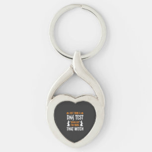 Funny Halloween DNA Test Witch Graphic Key Ring