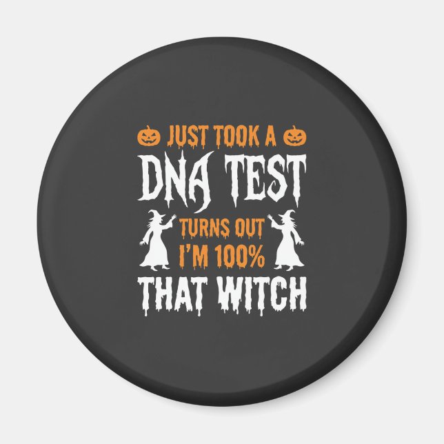 Funny Halloween DNA Test Witch Graphic Magnet (Front)