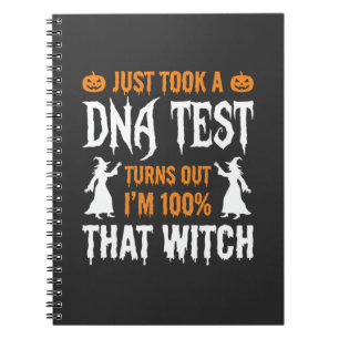 Funny Halloween DNA Test Witch Graphic Notebook
