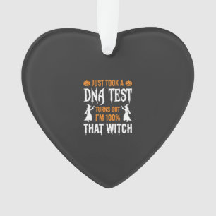 Funny Halloween DNA Test Witch Graphic Ornament