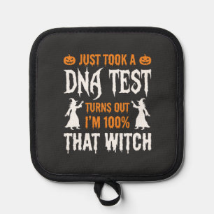 Funny Halloween DNA Test Witch Graphic Pot Holder