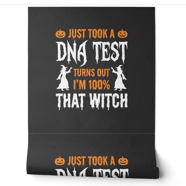 Funny Halloween DNA Test Witch Graphic Wallpaper (Unrolling)