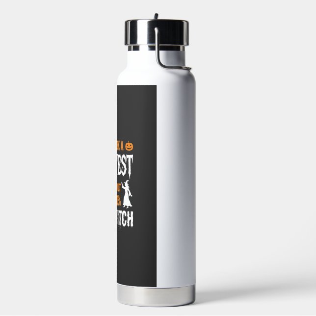Funny Halloween DNA Test Witch Graphic Water Bottle (Left)