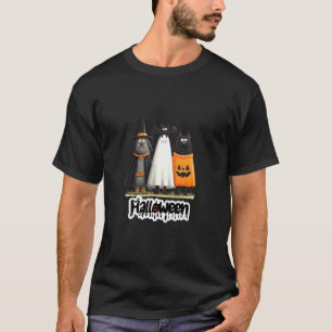Funny Halloween Dog, Cat and Ghost Cute Pet Costum T-Shirt