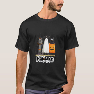 Funny Halloween Dog, Cat and Ghost Cute Pet Costum T-Shirt