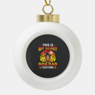 Funny Halloween Dog Dad Costume Witch Beagle Ceramic Ball Christmas Ornament