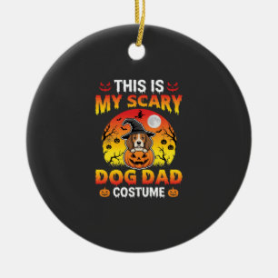 Funny Halloween Dog Dad Costume Witch Beagle Ceramic Tree Decoration