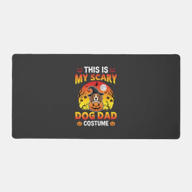Funny Halloween Dog Dad Costume Witch Beagle Desk Mat (Front)