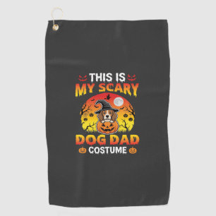Funny Halloween Dog Dad Costume Witch Beagle Golf Towel