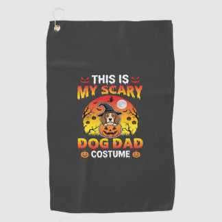 Funny Halloween Dog Dad Costume Witch Beagle Golf Towel