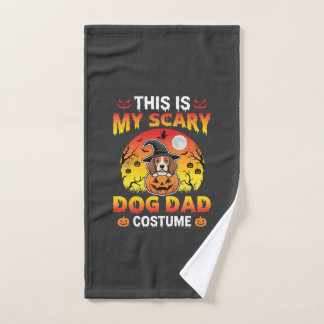 Funny Halloween Dog Dad Costume Witch Beagle Hand Towel