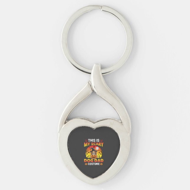 Funny Halloween Dog Dad Costume Witch Beagle Key Ring (Front)