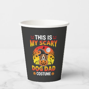 Funny Halloween Dog Dad Costume Witch Beagle Paper Cups