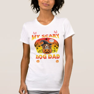 Funny Halloween Dog Dad Costume Witch Beagle T-Shirt