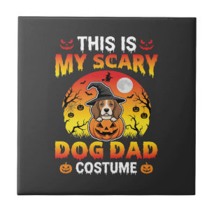 Funny Halloween Dog Dad Costume Witch Beagle Tile