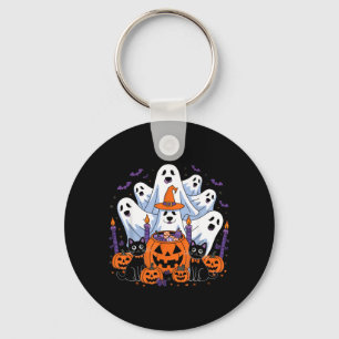 Funny Halloween Dog Ghost Halloween Dog Men Women Key Ring