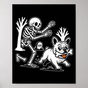 Funny Halloween Dog Skeleton Spooky Season Poster