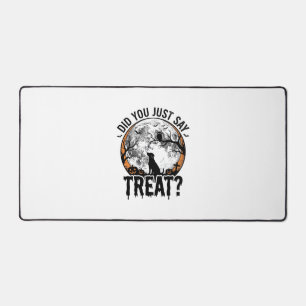 Funny Halloween Dog Treat Vintage Vector Design_1 Desk Mat