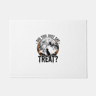 Funny Halloween Dog Treat Vintage Vector Design_1 Doormat