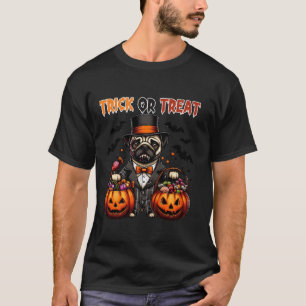 Funny Halloween Dog Zombie Spooky Pumpkin Pug Dogs T-Shirt