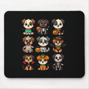 Funny Halloween Dogs Ghost Pumpkin Spooky Season D Mouse Pad