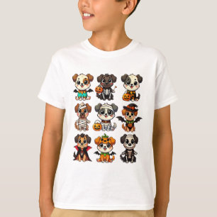 Funny Halloween Dogs Ghost Pumpkin Spooky Season D T-Shirt