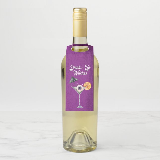 Funny Halloween Drink Up Witches Bottle Tag (On Bottle)