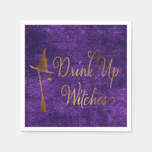 Funny Halloween Drink Up Witches Napkin (Front)