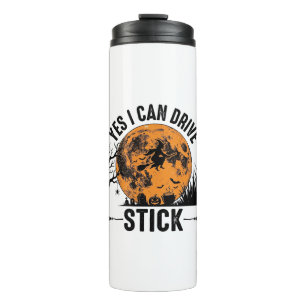 Funny Halloween Drive Stick Witch Vintage Shirt De Thermal Tumbler